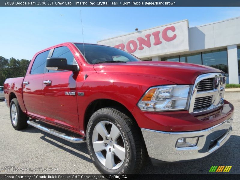 Inferno Red Crystal Pearl / Light Pebble Beige/Bark Brown 2009 Dodge Ram 1500 SLT Crew Cab