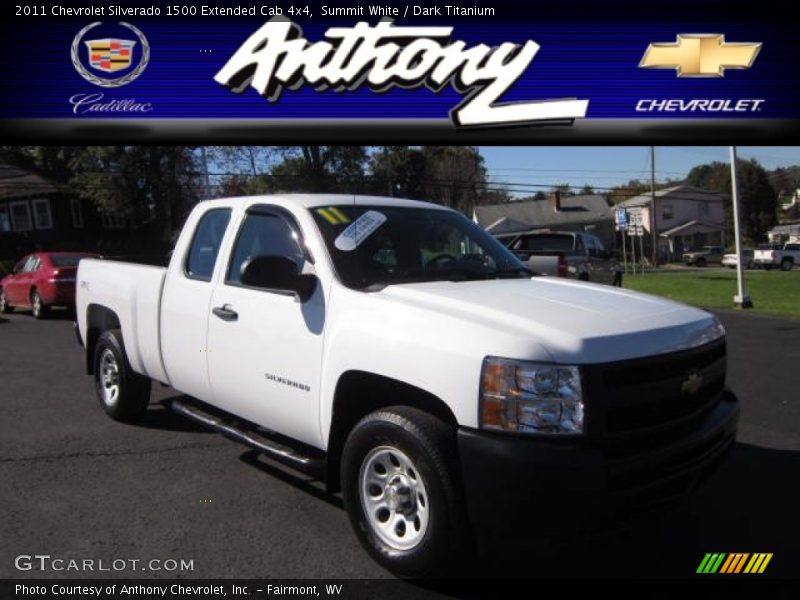 Summit White / Dark Titanium 2011 Chevrolet Silverado 1500 Extended Cab 4x4