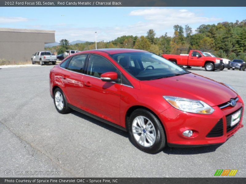 Red Candy Metallic / Charcoal Black 2012 Ford Focus SEL Sedan