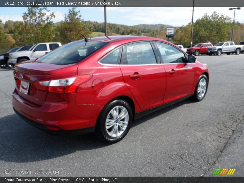 Red Candy Metallic / Charcoal Black 2012 Ford Focus SEL Sedan