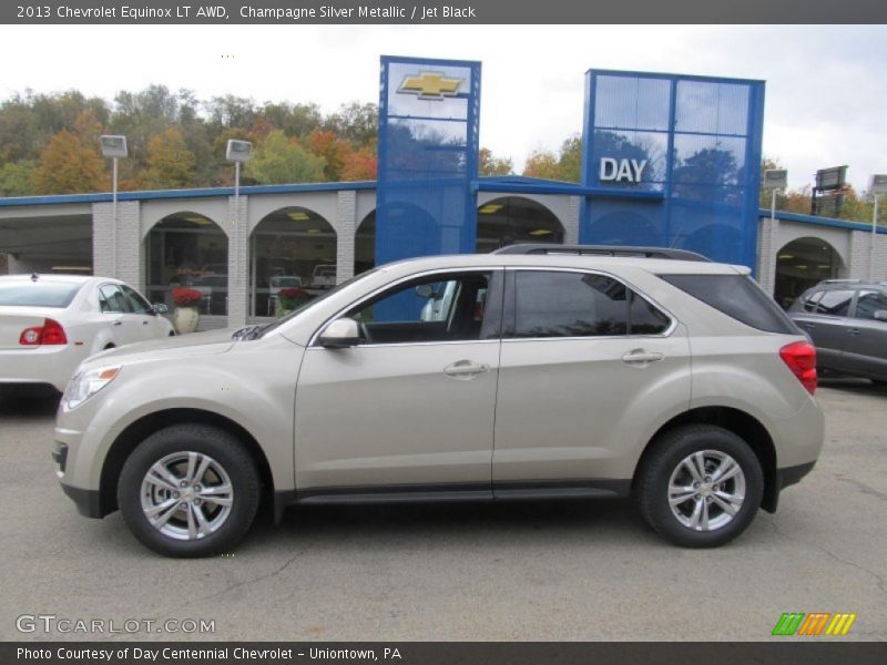 Champagne Silver Metallic / Jet Black 2013 Chevrolet Equinox LT AWD