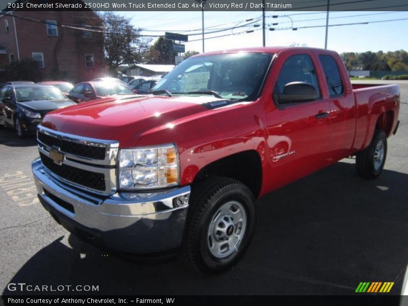Victory Red / Dark Titanium 2013 Chevrolet Silverado 2500HD Work Truck Extended Cab 4x4