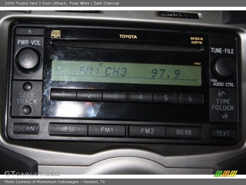 Polar White / Dark Charcoal 2009 Toyota Yaris 3 Door Liftback