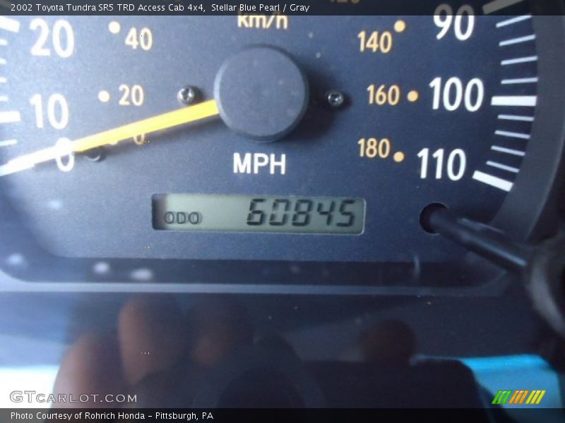 Stellar Blue Pearl / Gray 2002 Toyota Tundra SR5 TRD Access Cab 4x4