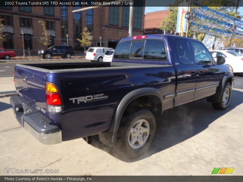 Stellar Blue Pearl / Gray 2002 Toyota Tundra SR5 TRD Access Cab 4x4