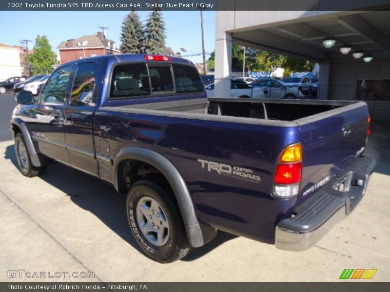 Stellar Blue Pearl / Gray 2002 Toyota Tundra SR5 TRD Access Cab 4x4