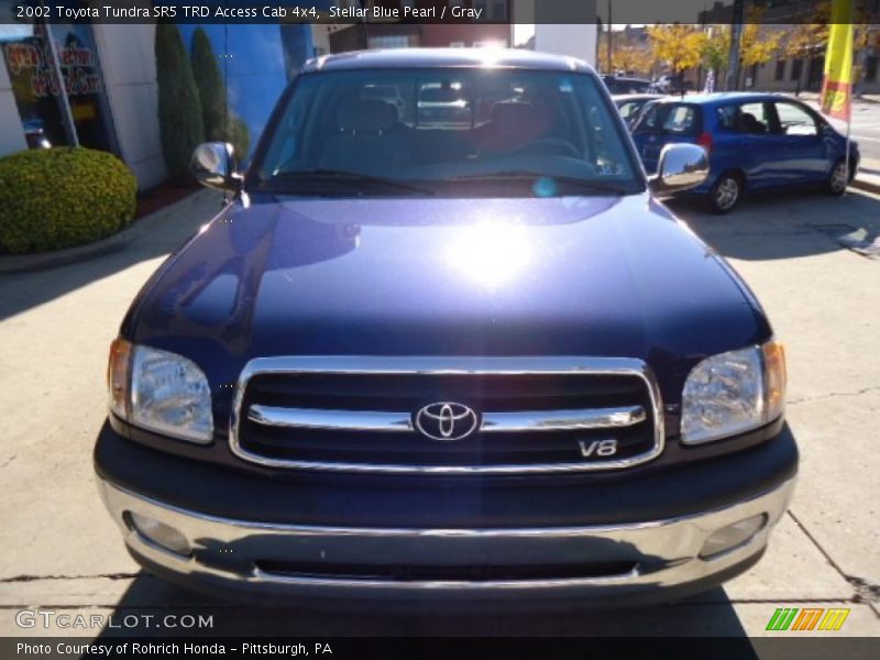 Stellar Blue Pearl / Gray 2002 Toyota Tundra SR5 TRD Access Cab 4x4