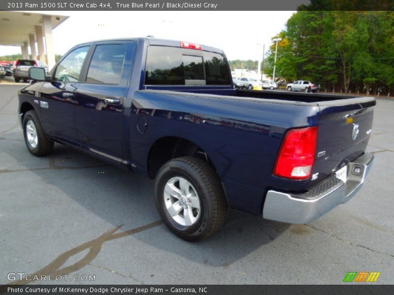 True Blue Pearl / Black/Diesel Gray 2013 Ram 1500 SLT Crew Cab 4x4