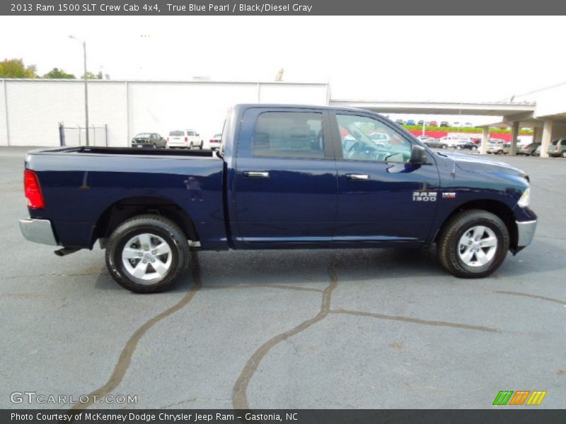 True Blue Pearl / Black/Diesel Gray 2013 Ram 1500 SLT Crew Cab 4x4