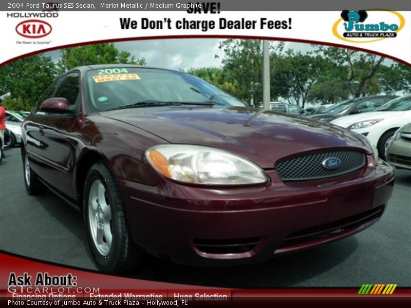 Merlot Metallic / Medium Graphite 2004 Ford Taurus SES Sedan