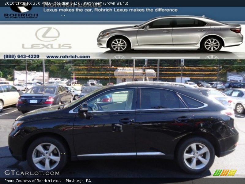 Obsidian Black / Parchment/Brown Walnut 2010 Lexus RX 350 AWD
