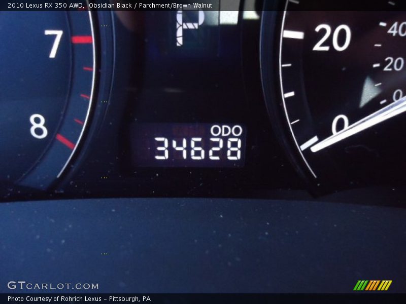 Obsidian Black / Parchment/Brown Walnut 2010 Lexus RX 350 AWD