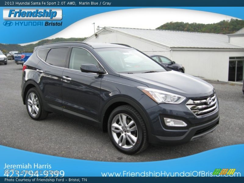 Marlin Blue / Gray 2013 Hyundai Santa Fe Sport 2.0T AWD