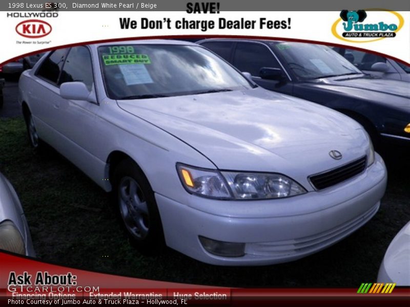 Diamond White Pearl / Beige 1998 Lexus ES 300
