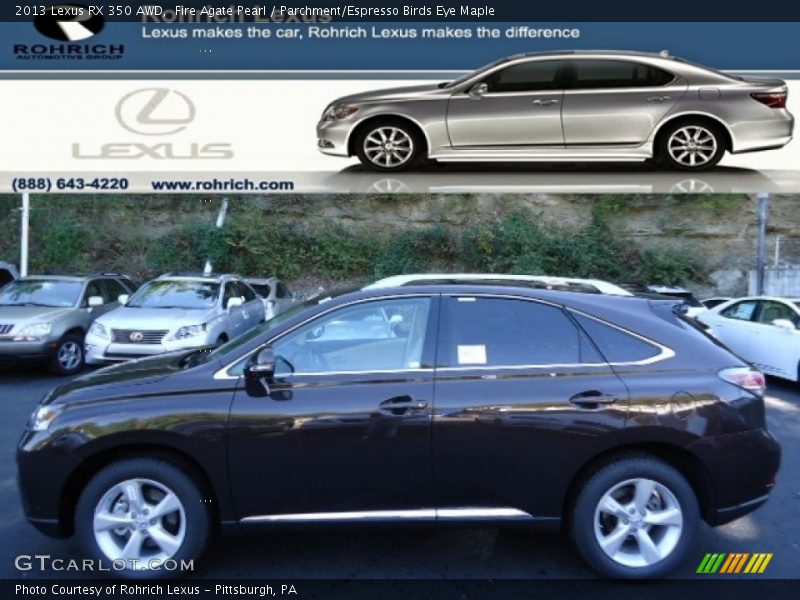 Fire Agate Pearl / Parchment/Espresso Birds Eye Maple 2013 Lexus RX 350 AWD