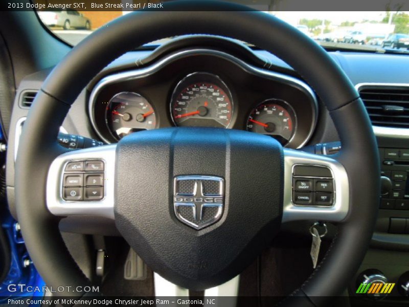 Blue Streak Pearl / Black 2013 Dodge Avenger SXT