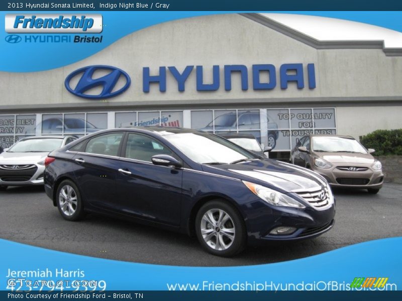Indigo Night Blue / Gray 2013 Hyundai Sonata Limited