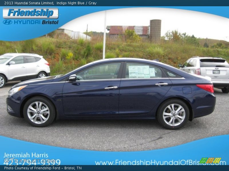 Indigo Night Blue / Gray 2013 Hyundai Sonata Limited