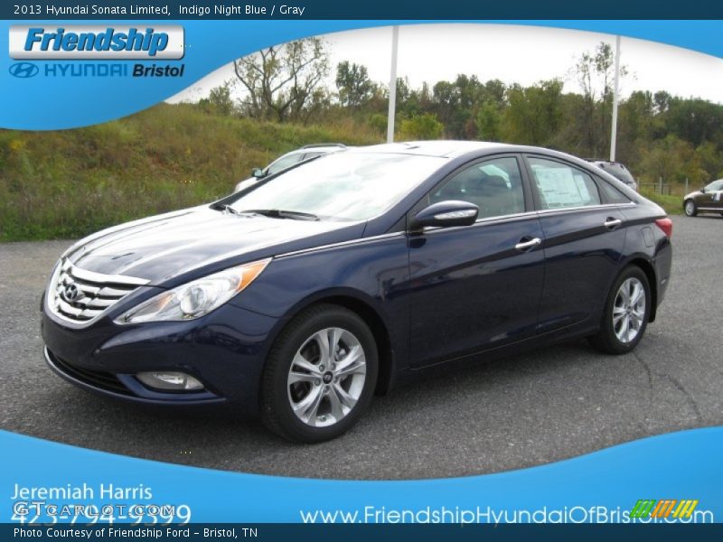Indigo Night Blue / Gray 2013 Hyundai Sonata Limited