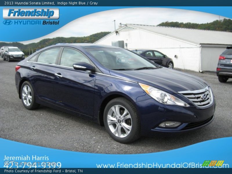 Indigo Night Blue / Gray 2013 Hyundai Sonata Limited