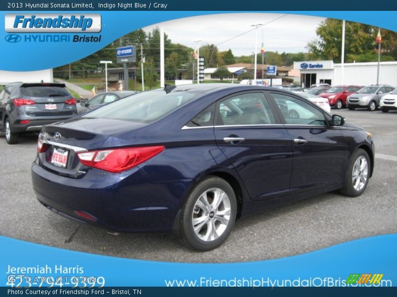 Indigo Night Blue / Gray 2013 Hyundai Sonata Limited