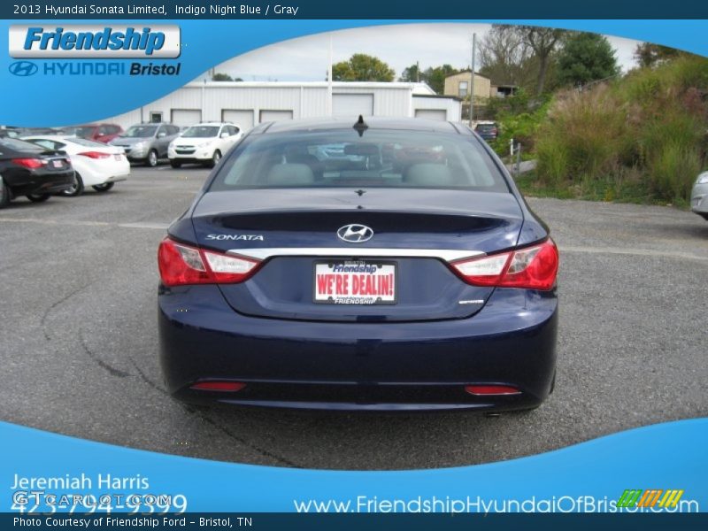 Indigo Night Blue / Gray 2013 Hyundai Sonata Limited