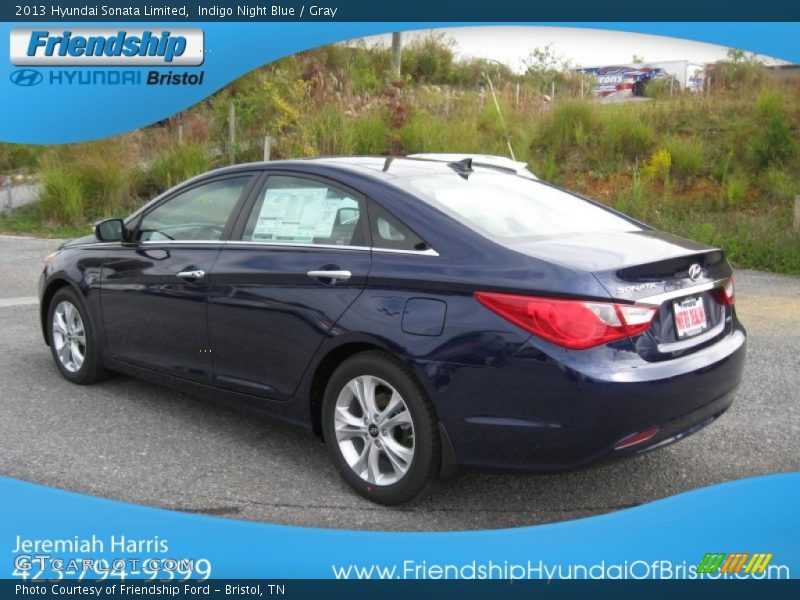 Indigo Night Blue / Gray 2013 Hyundai Sonata Limited