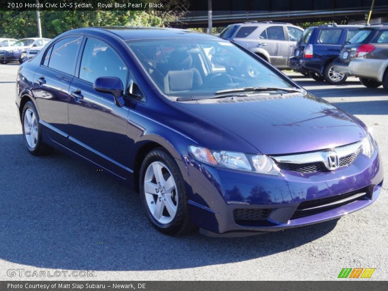 Royal Blue Pearl / Black 2010 Honda Civic LX-S Sedan