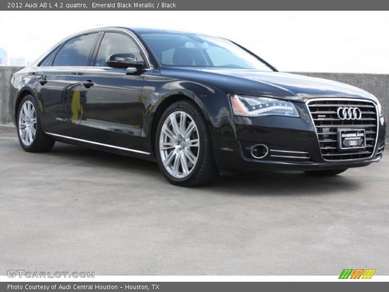 Emerald Black Metallic / Black 2012 Audi A8 L 4.2 quattro
