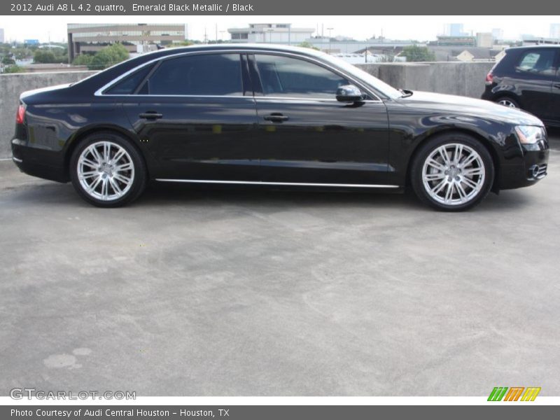 Emerald Black Metallic / Black 2012 Audi A8 L 4.2 quattro