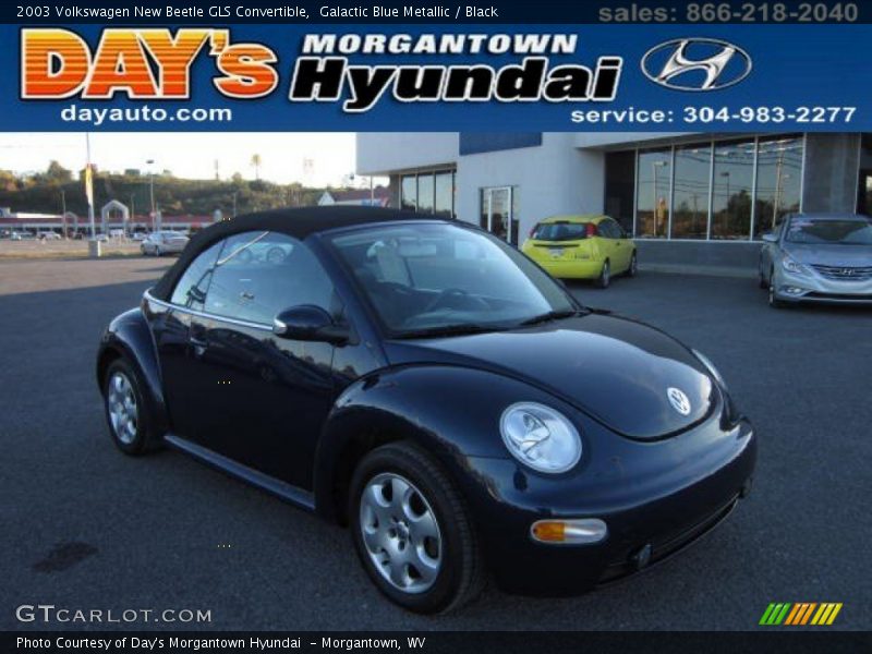 Galactic Blue Metallic / Black 2003 Volkswagen New Beetle GLS Convertible