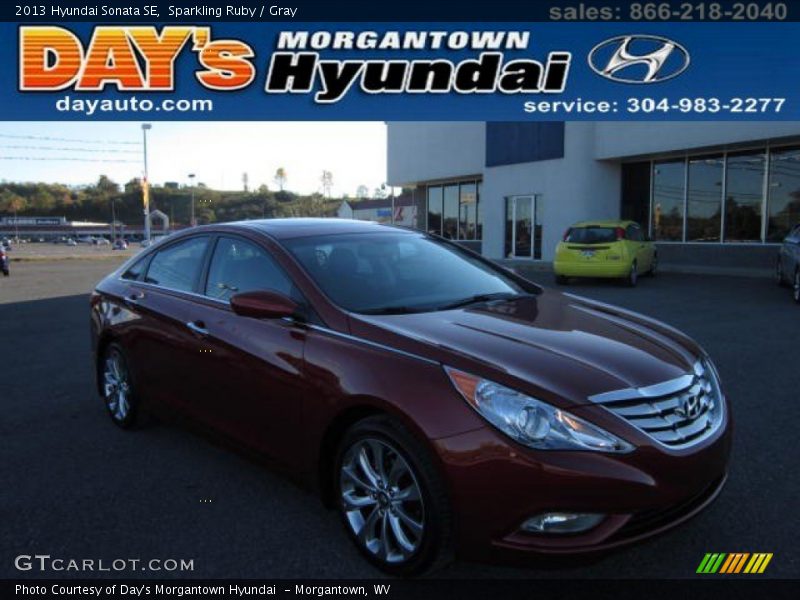 Sparkling Ruby / Gray 2013 Hyundai Sonata SE