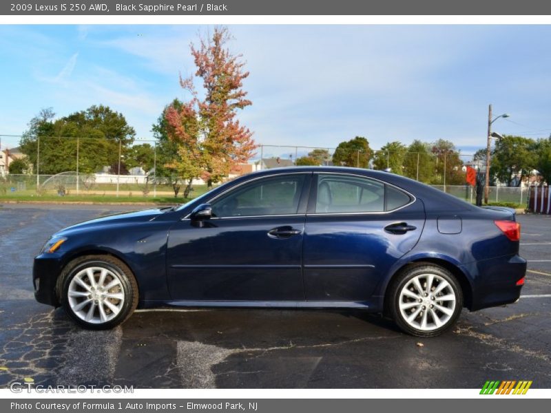 Black Sapphire Pearl / Black 2009 Lexus IS 250 AWD