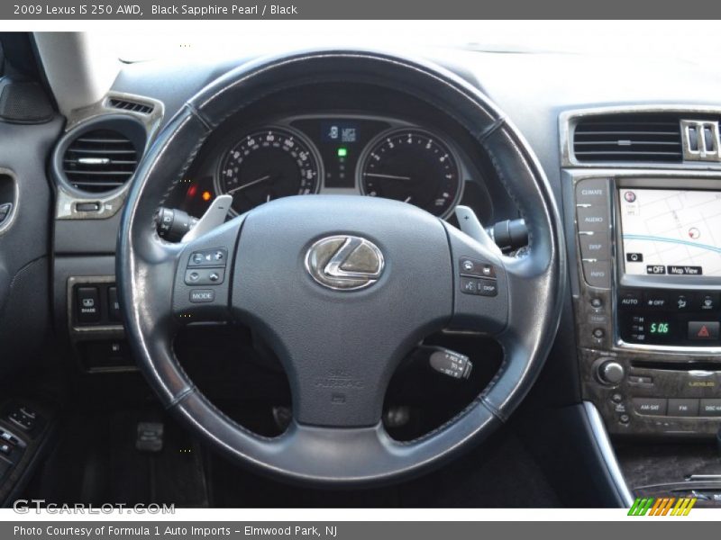 Black Sapphire Pearl / Black 2009 Lexus IS 250 AWD