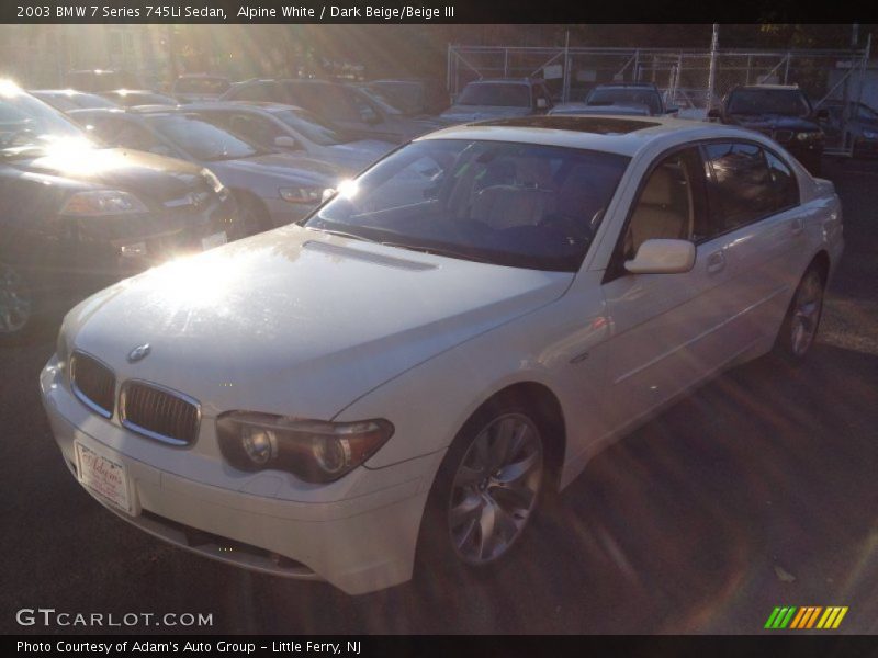 Alpine White / Dark Beige/Beige III 2003 BMW 7 Series 745Li Sedan
