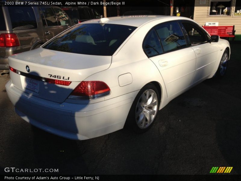 Alpine White / Dark Beige/Beige III 2003 BMW 7 Series 745Li Sedan