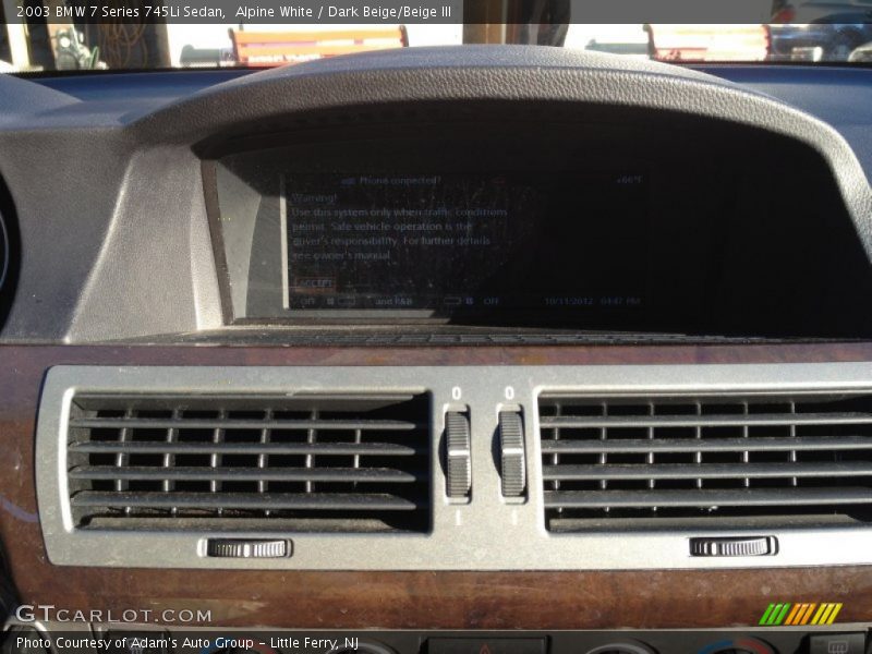 Alpine White / Dark Beige/Beige III 2003 BMW 7 Series 745Li Sedan