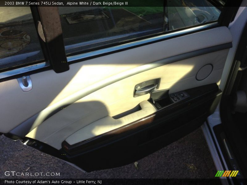 Alpine White / Dark Beige/Beige III 2003 BMW 7 Series 745Li Sedan