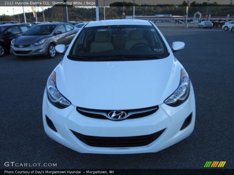 Shimmering White / Beige 2013 Hyundai Elantra GLS
