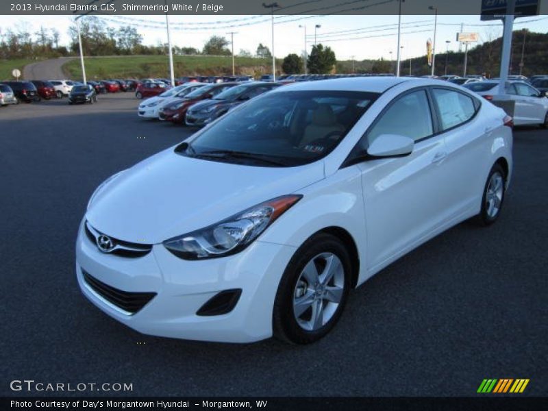 Shimmering White / Beige 2013 Hyundai Elantra GLS