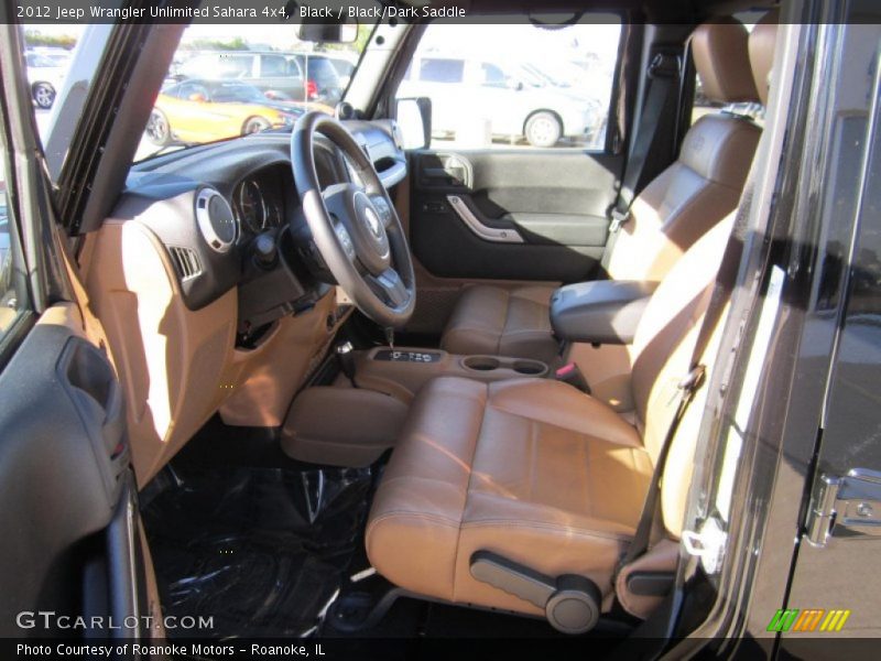 Black / Black/Dark Saddle 2012 Jeep Wrangler Unlimited Sahara 4x4
