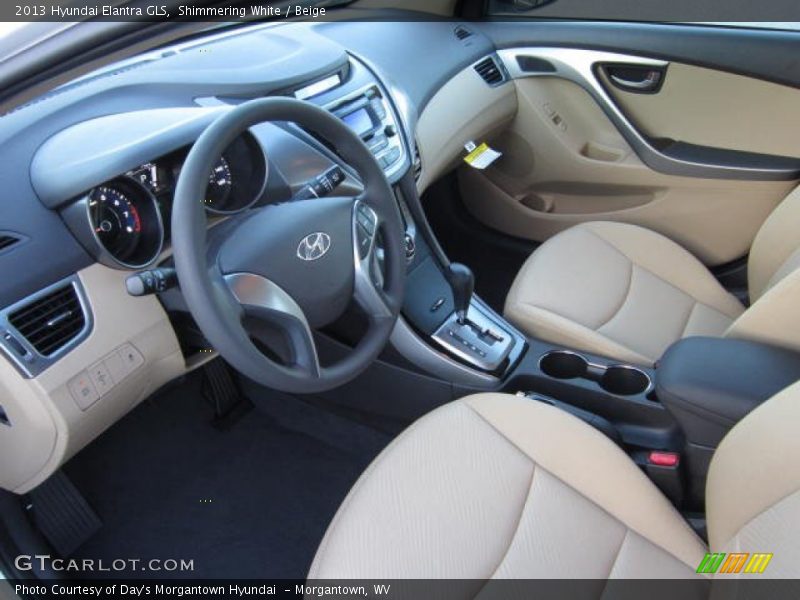 Shimmering White / Beige 2013 Hyundai Elantra GLS