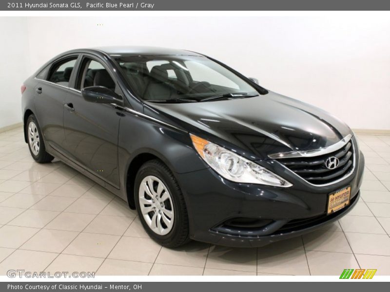 Pacific Blue Pearl / Gray 2011 Hyundai Sonata GLS