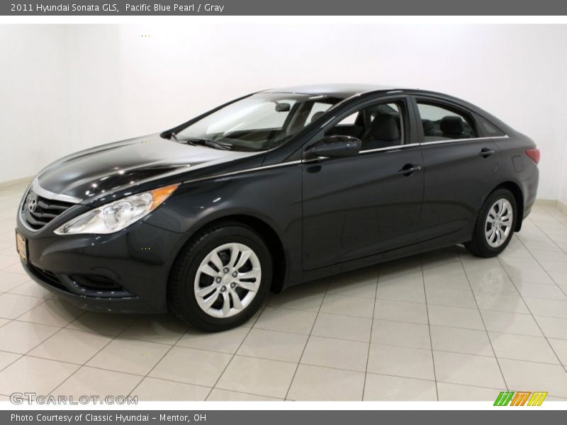 Pacific Blue Pearl / Gray 2011 Hyundai Sonata GLS