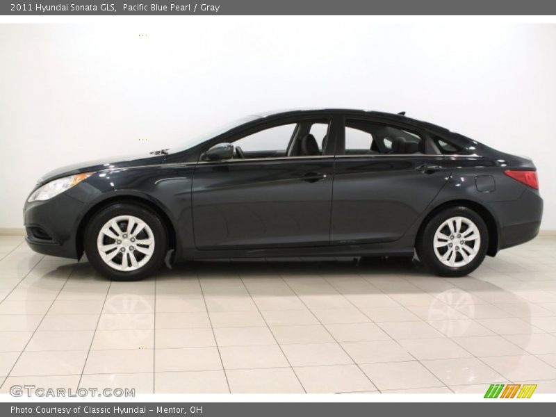Pacific Blue Pearl / Gray 2011 Hyundai Sonata GLS