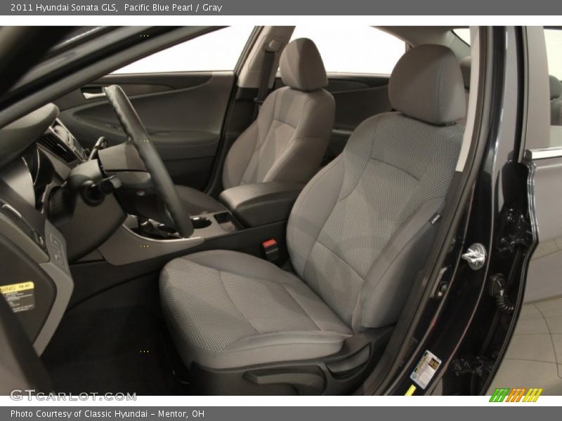Pacific Blue Pearl / Gray 2011 Hyundai Sonata GLS