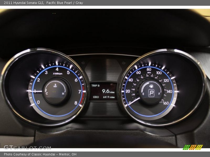 Pacific Blue Pearl / Gray 2011 Hyundai Sonata GLS