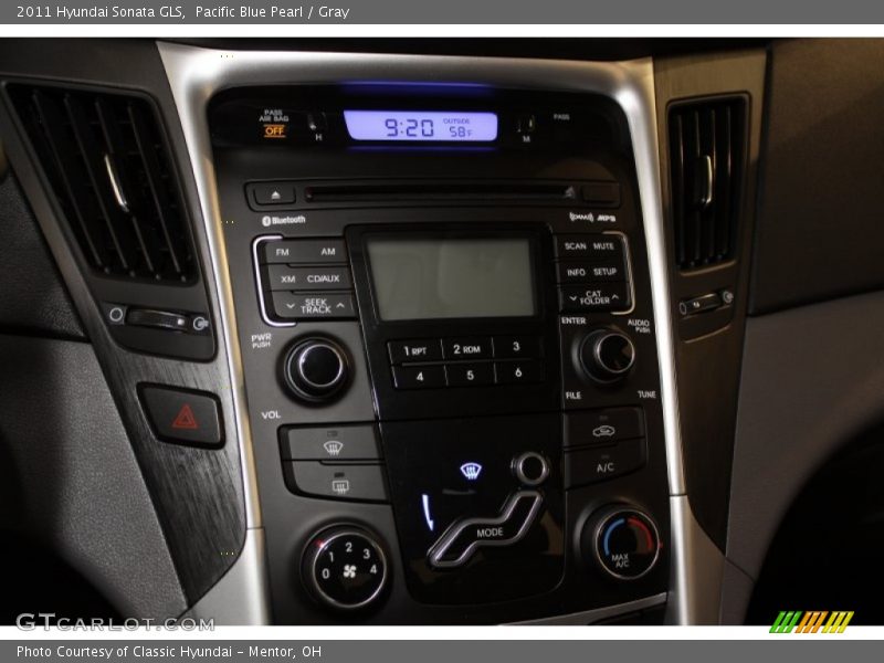 Pacific Blue Pearl / Gray 2011 Hyundai Sonata GLS