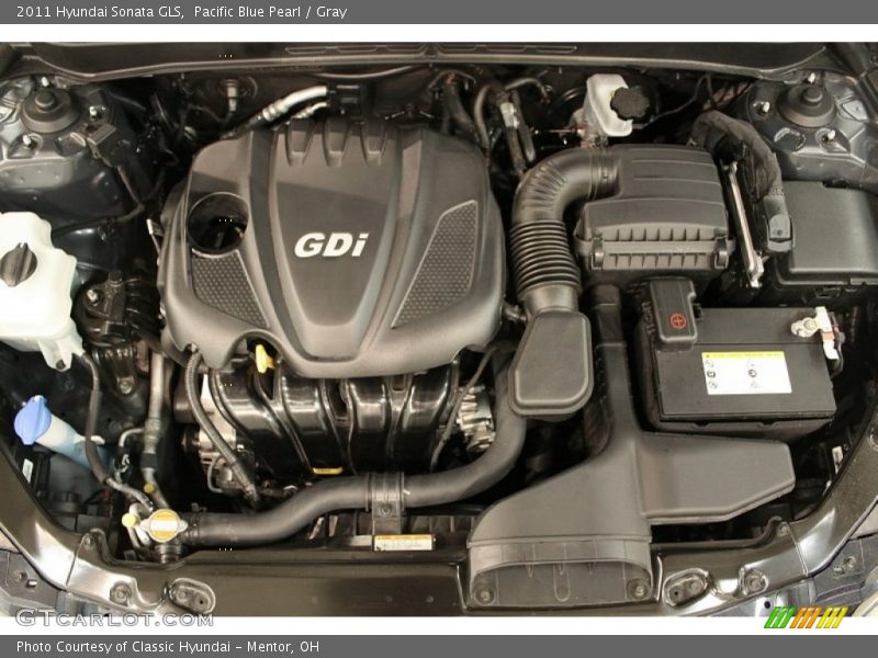 Pacific Blue Pearl / Gray 2011 Hyundai Sonata GLS