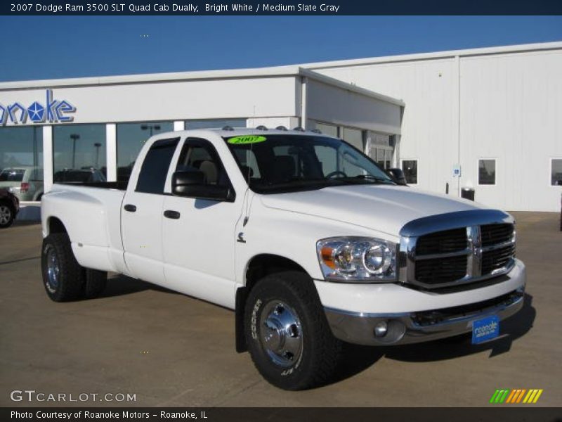 Bright White / Medium Slate Gray 2007 Dodge Ram 3500 SLT Quad Cab Dually